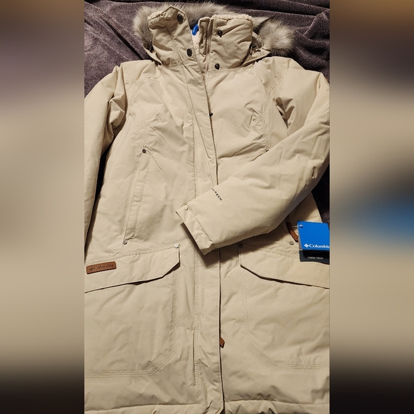 Columbia Woman's Icelandite Turbodown II Omni-Heat Fur Trim Hood Coat Size S NWT